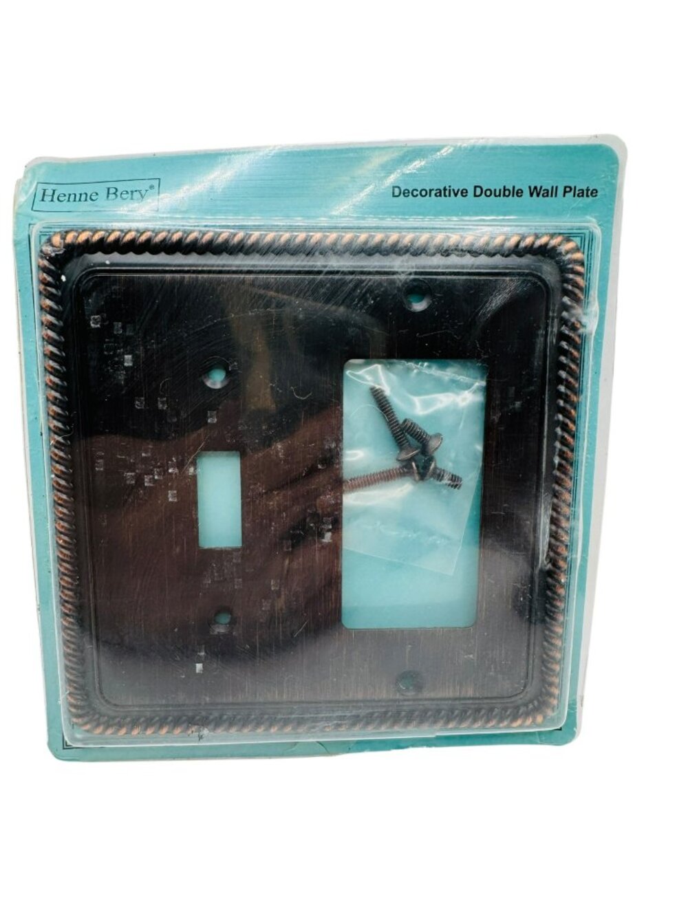 Decorative Double Wall Plate With Rope Edge Design Aged Bronze By Henne Bery
